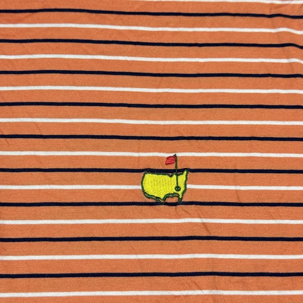 Masters Augusta National Golf Shop Polo Shirt Mens Large Orange Striped - Picture 5 of 11